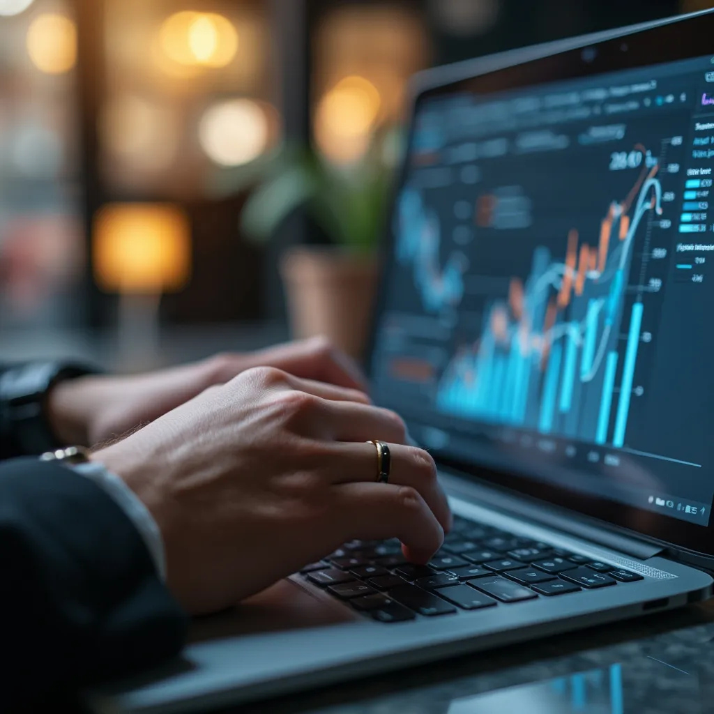 Análisis de datos en oficina moderna